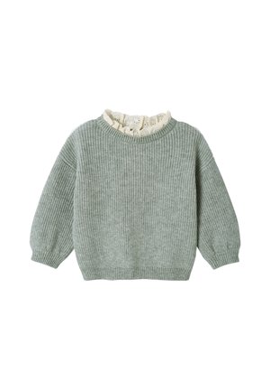 MIT VOLANTKRAGEN CAPSULE COLLECTION - Strickpullover - salbeigrün
