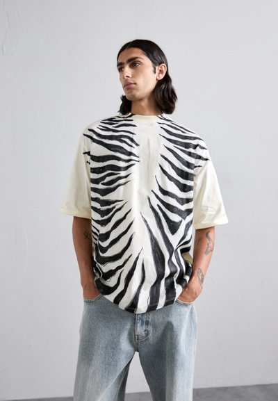 Roberto Cavalli PAINTED ZEBRA COOL FIT - Print T-shirt - ivory