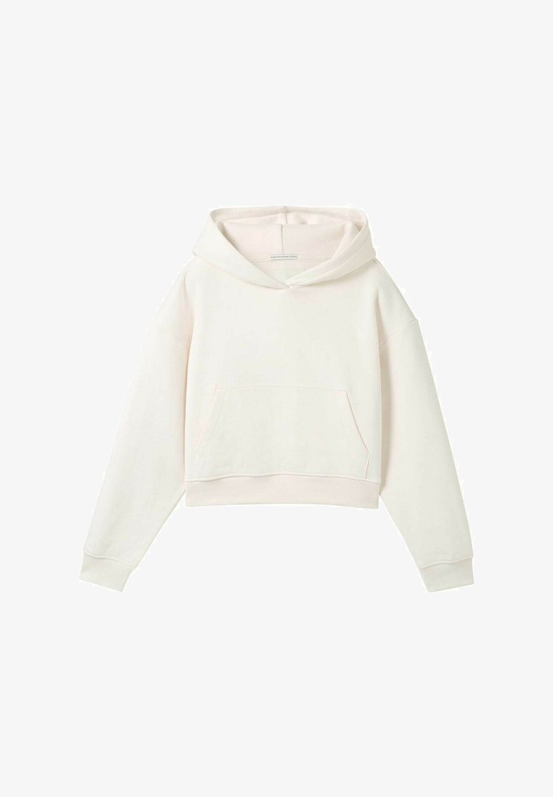 TOM TAILOR CROPPED - Kapuzenpullover - gardenia white