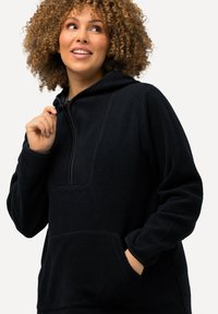 Ulla Popken TEDDY HOODED NECK - Fleece trui - dark blue