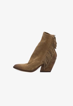 VENEZIA, HIGH HEELED ANKLE BOOTS - Gležnjače - brown