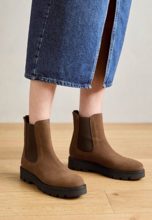 LEONIE - Botine cu platformă - mid brown/dark brown/rich tan