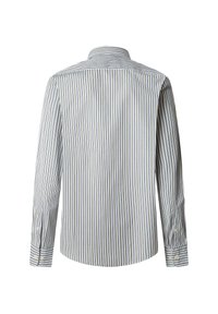 Gestreept longsleeve shirt in wit, marineblauw en groen, met knoopmanchetten en een klassieke kraag. Katoenen materiaal met een soepele textuur.