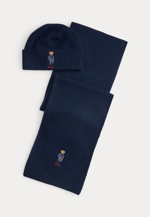 Polo Ralph Lauren, POLO BEAR BEANIE & SCARF GIFT SET - Плетена шапка - dark blue