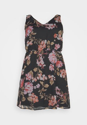 Vero Moda Curve, VMWONDA SINGLET SHORT DRESS - Päevakleit - black/pink