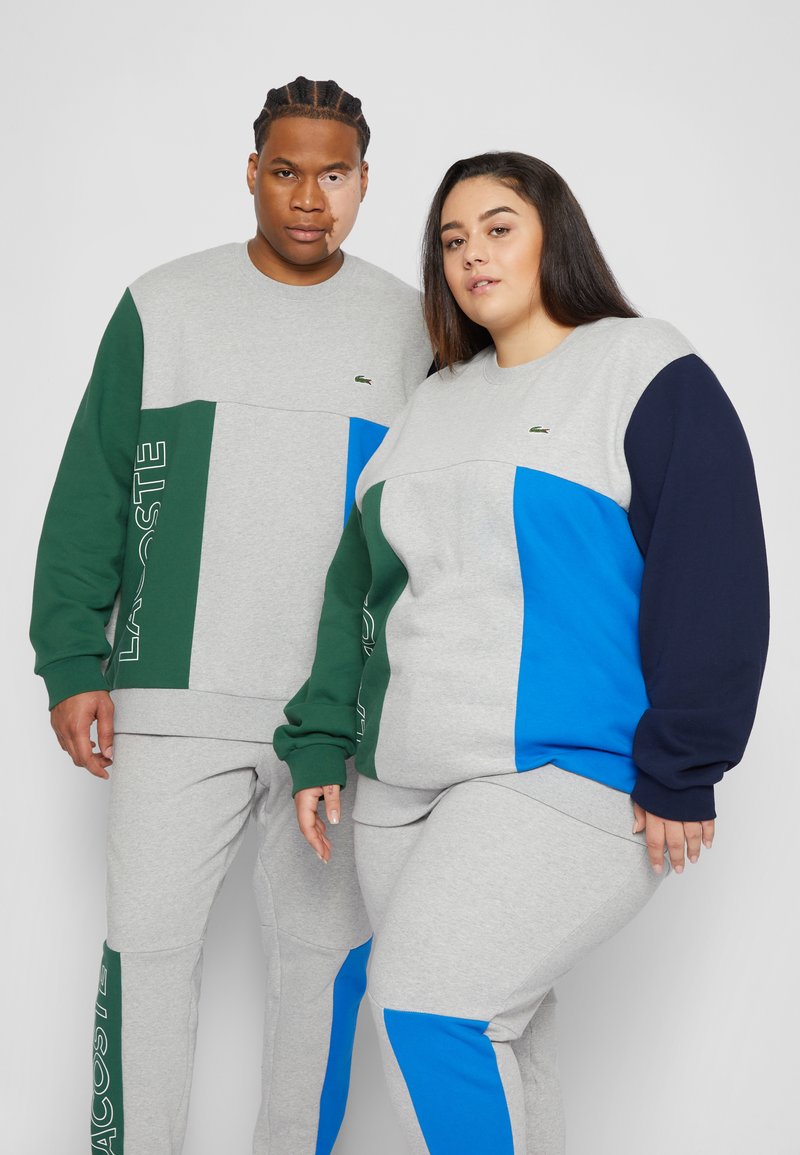 Damen Sweatshirts | Lacoste PLUS UNISEX Sweatshirt silver chine/green-navy blue royal/grau-meliert - LN60888 Damen Sweatshirts | Lacoste PLUS UNISEX Sweatshirt silver chine/green-navy blue royal/grau-meliert - LN60888