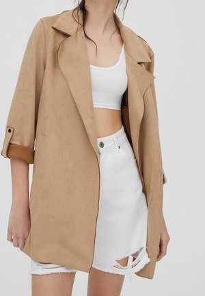 Manteau court - mottled beige
