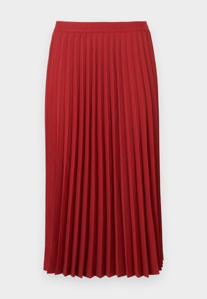 Tommy Hilfiger, PLEATED TWILL MIDI SKIRT - Faltenrock - dark magma