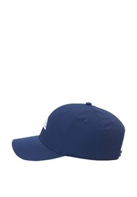 Zila beisbola cepure, kas izgatavota no kokvilnas, ar izliekto malām, auduma acu caurumiem un logotipa akcentu priekšpusē. Aizmugurē ir regulējama snapback aizdare.