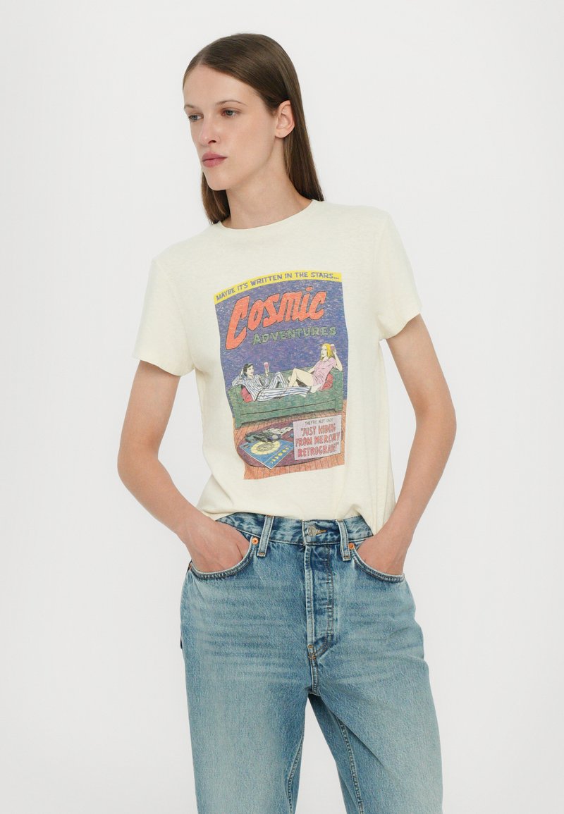 RE/DONE CLASSIC TEE RETROGRADE - T-Shirt print - vintage white