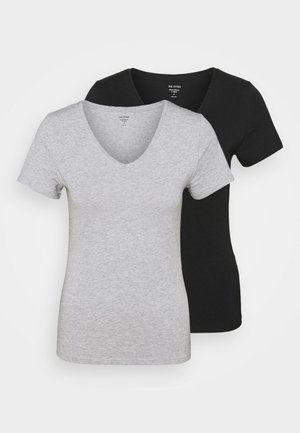 2 PACK - T-shirt basic - grey/black