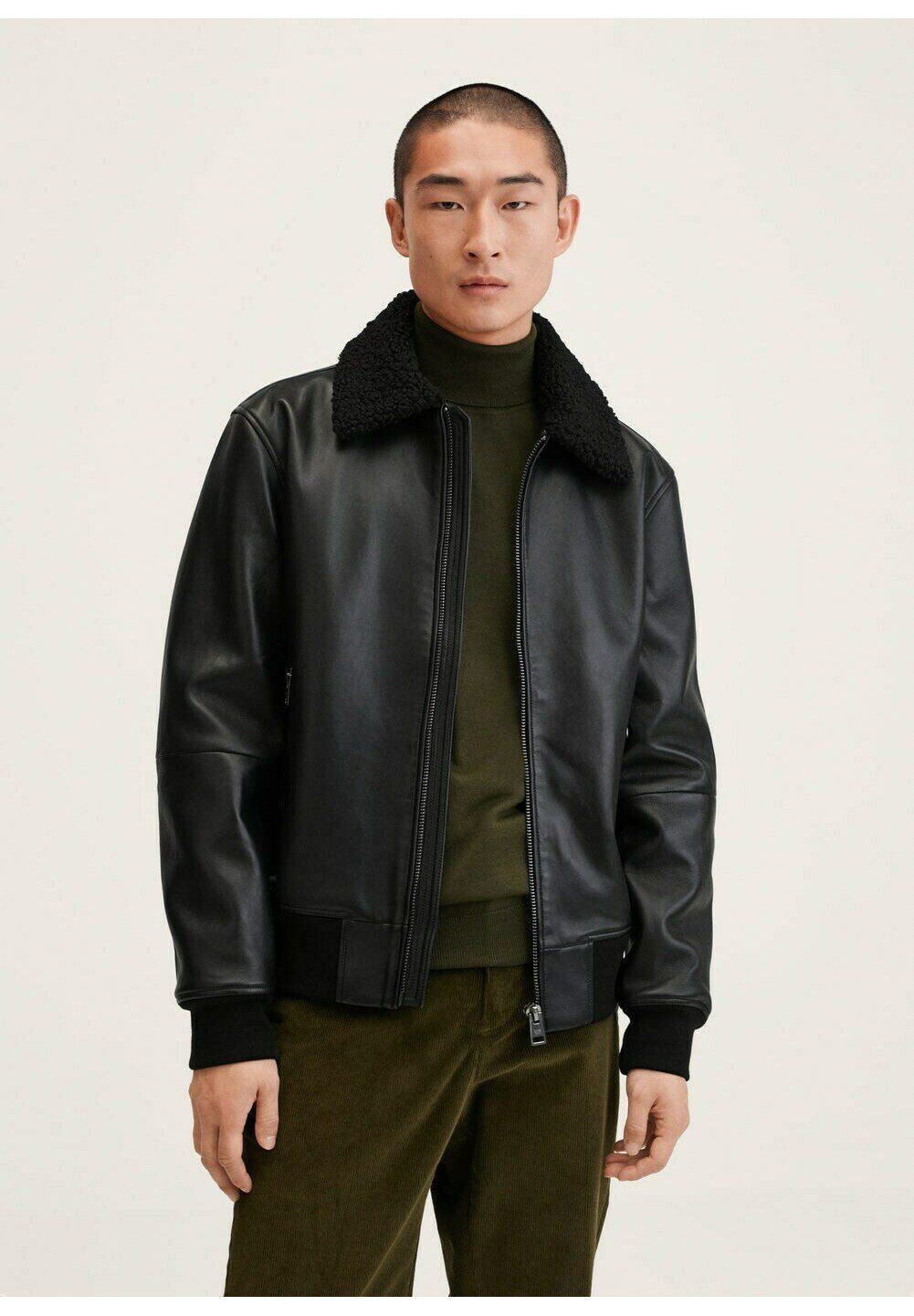 Mango CASSIS - Giacca di pelle - schwarz/nero - Zalando.it