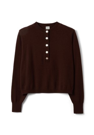 Stefanel, REGULAR-FIT CREW-NECK JUMPER. - Strickpullover - dark brown