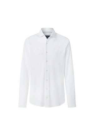 Biała koszula z długim rękawem, wykonana z bawełny, z zapinanym przodem, standardowym kołnierzykiem i dopasowanym krojem. Posiada subtelne logo na klatce piersiowej.