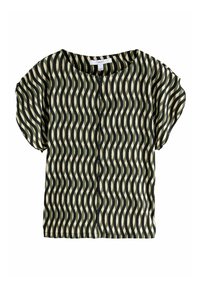 Next REGULAR FIT - FLUTTER SLEEVE TEXTURED SMART  - T-shirt imprimé - green geo print