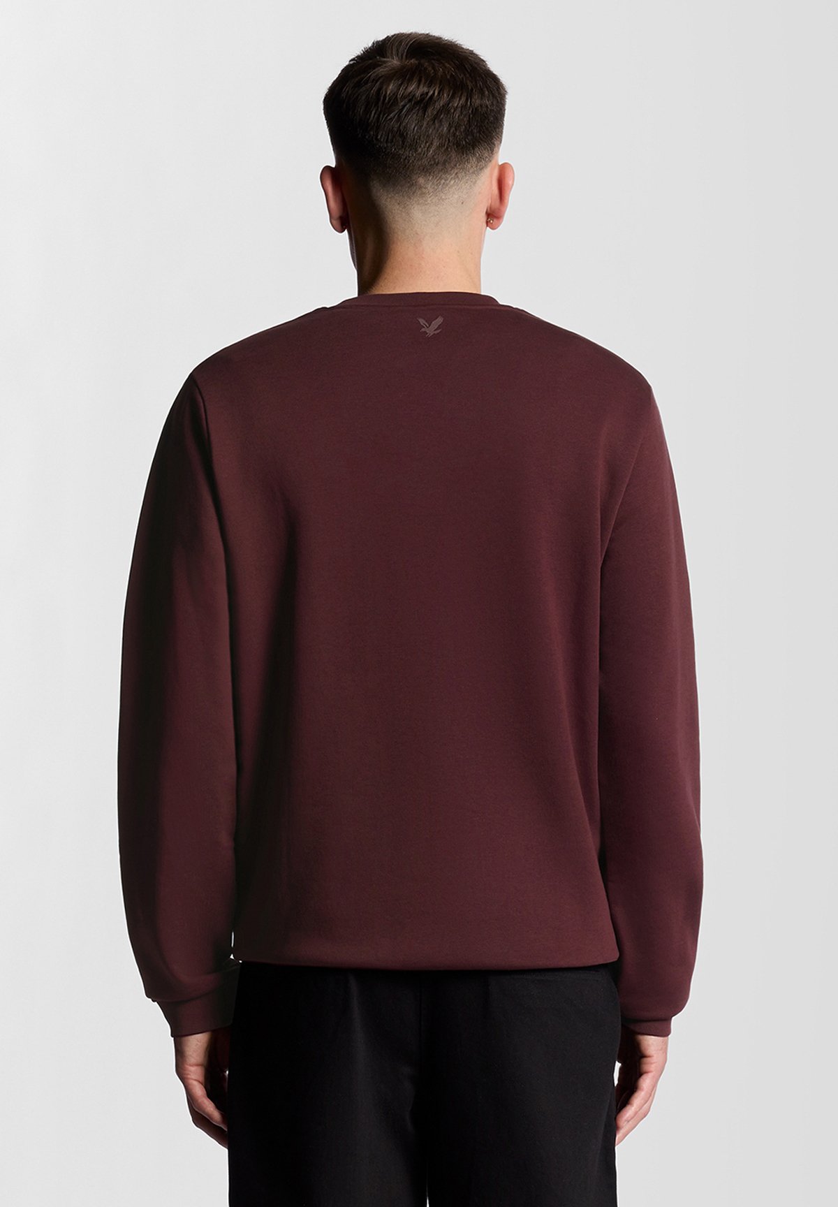 Lyle & Scott LOGO BRUSHBACK CREW NECK - Sweatshirt - port/bordeaux