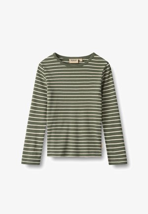 Wheat, T-SHIRT L/S STIG - Μπλούζα με μακριά μανίκια - dark green stripe