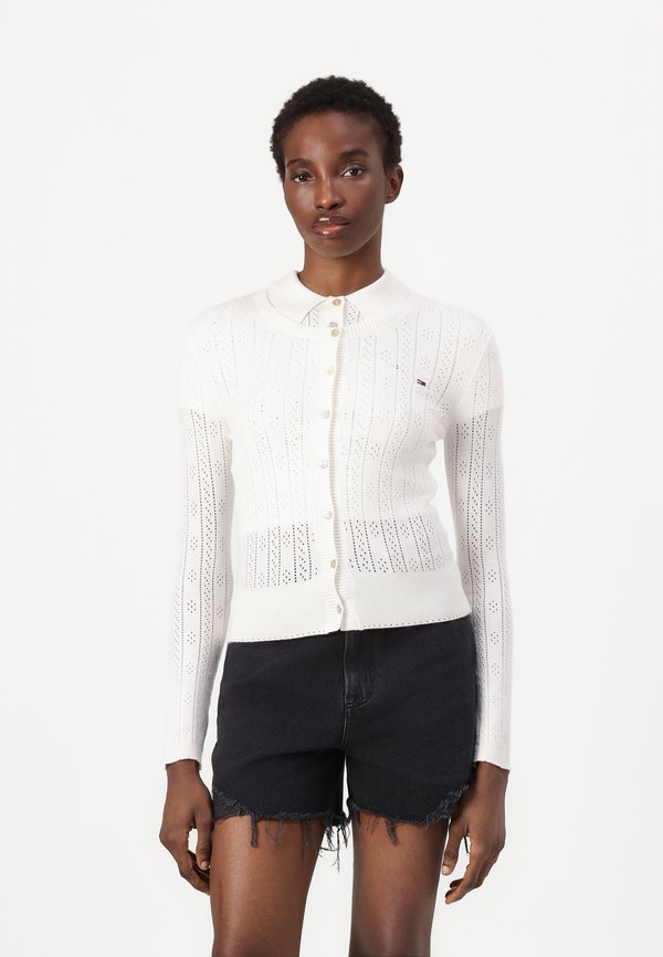 CREW NECK CARDIGAN - Cardigan - ecru