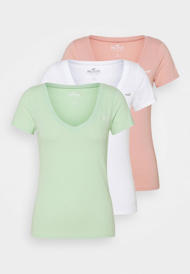T-Shirt print - white/pastel green/mellow rose