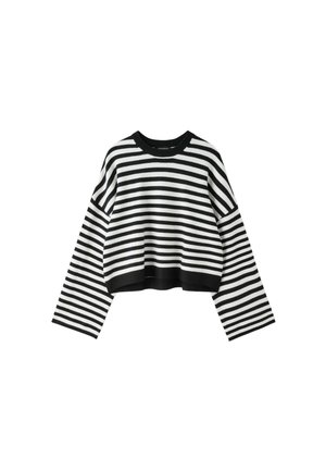 Stradivarius, WIDE SLEEVE CROPPED KNIT JUMPER - Strickpullover - black