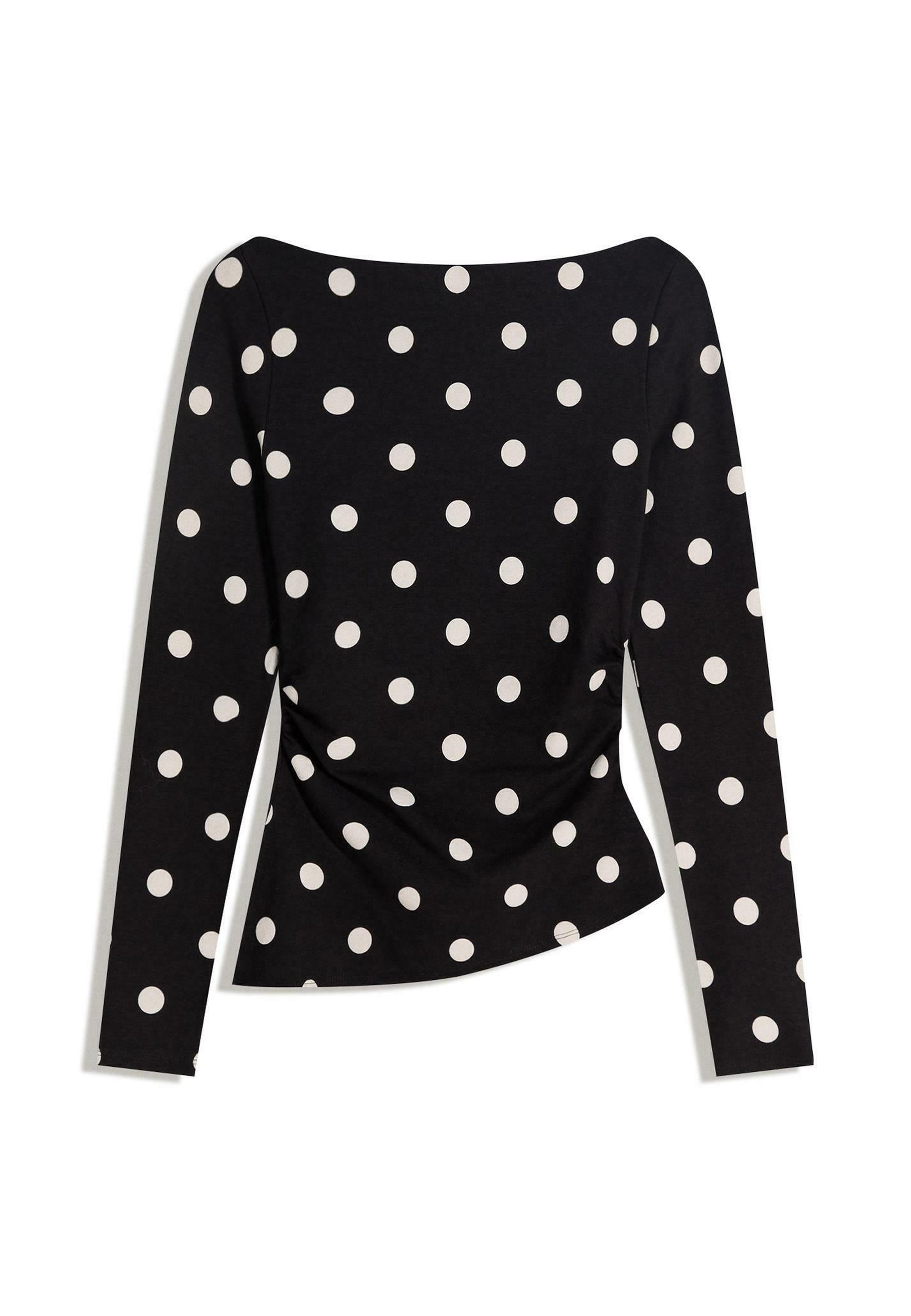 Asymmetric long-sleeve top