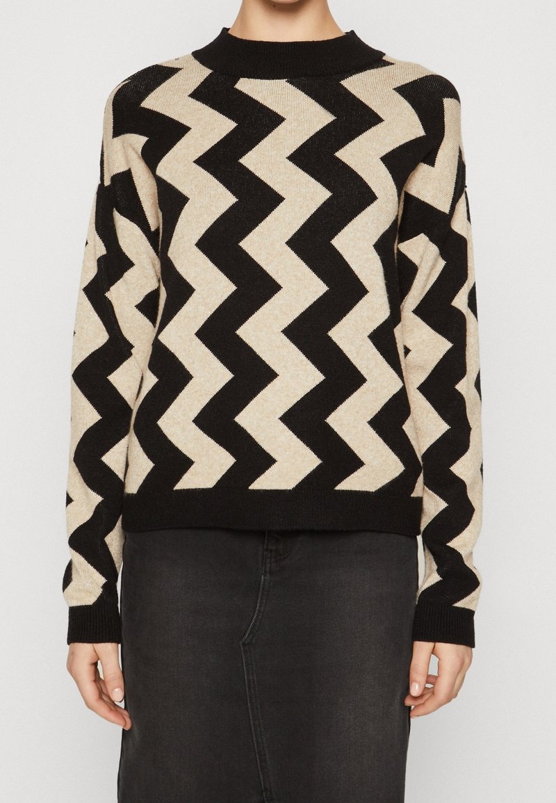 VILA Stickad tröja - black