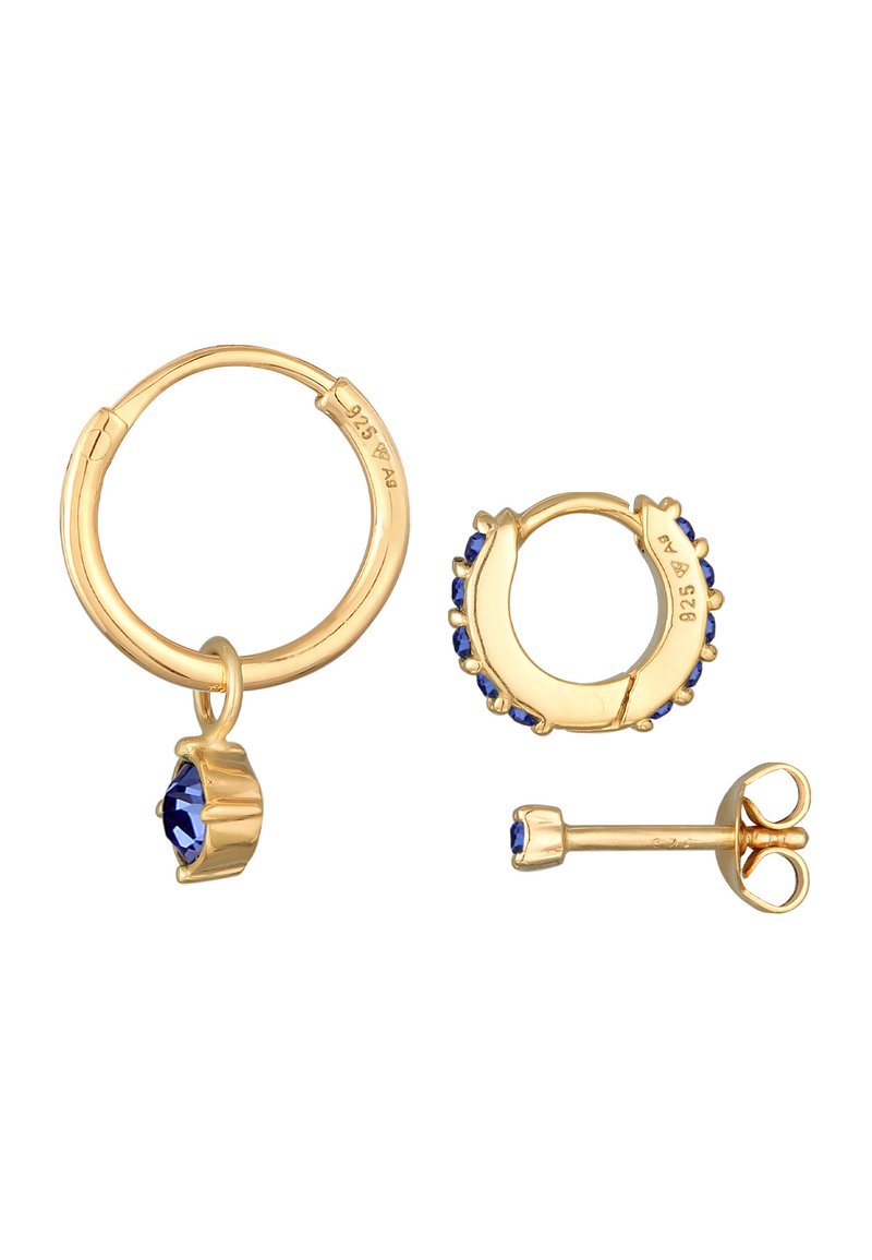 Elli Orecchini da Donna in Argento 925 con Cristallo Blu