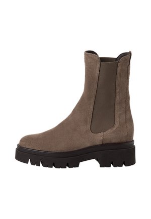 Tamaris, 1-25992-41 001 - Enkellaarsjes met plateauzool - taupe suede