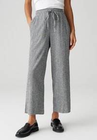 OPUS - HIGH RISE CROPPED WIDE FIT CRINKLE - Trousers - coal blue Thumbnail Image 1