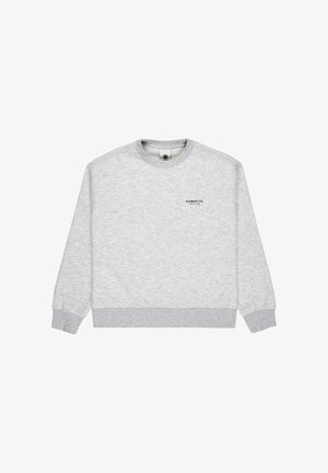 Gray sweatshirt with a round neck and ribbed cuffs, featuring "ELEMENT CO. SINCE 1992" logo printed on the chest area.