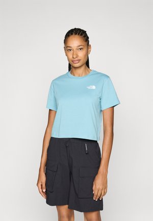 The North Face SIMPLE DOME CROPPED SLIM TEE - Print T-shirt - blue eclipse