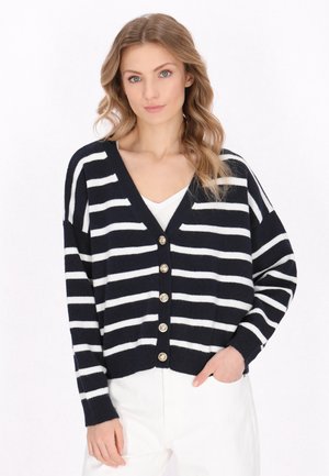 DreiMaster Neuletakki - navy offwhite stripe