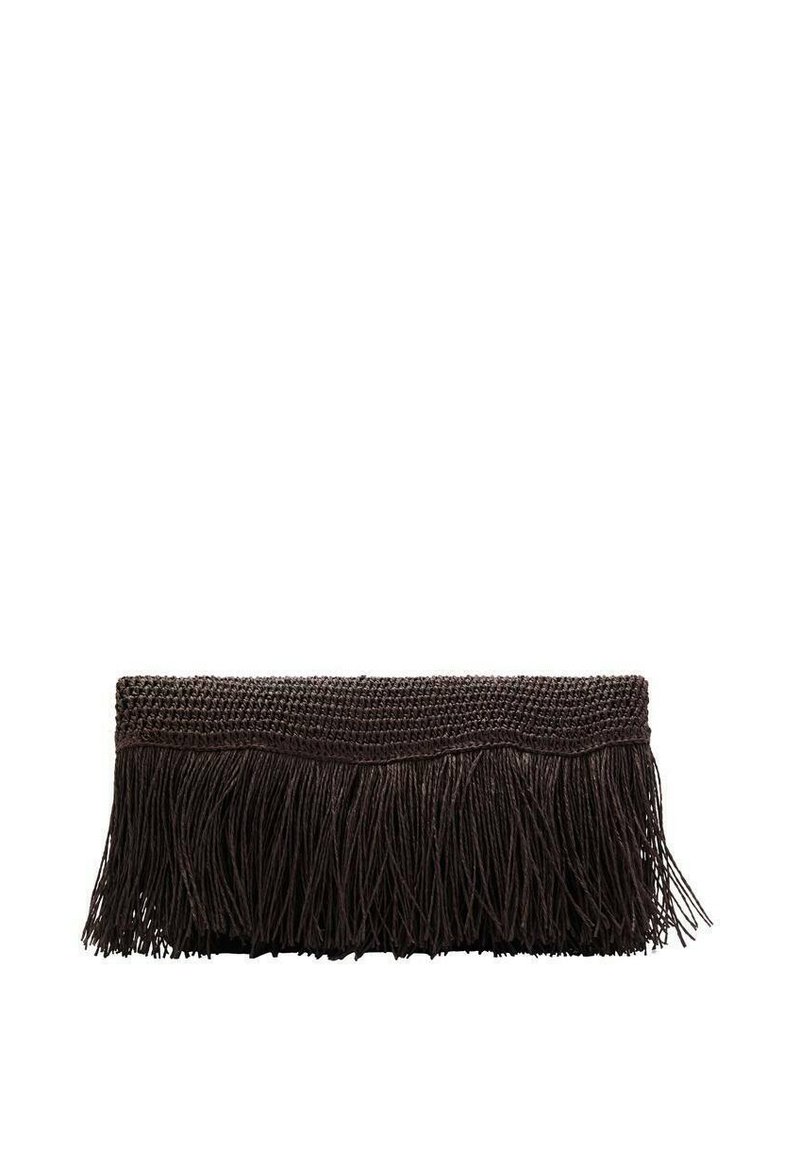 Mango WITH FRINGES - Clutch - dark brown