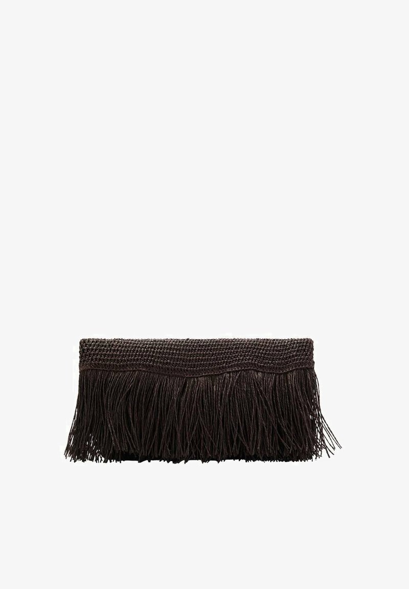Mango WITH FRINGES - Clutch - dark brown