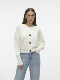 Vero Moda VMLEA V NECK CARDIGAN - Cardigan - cloud dancer
