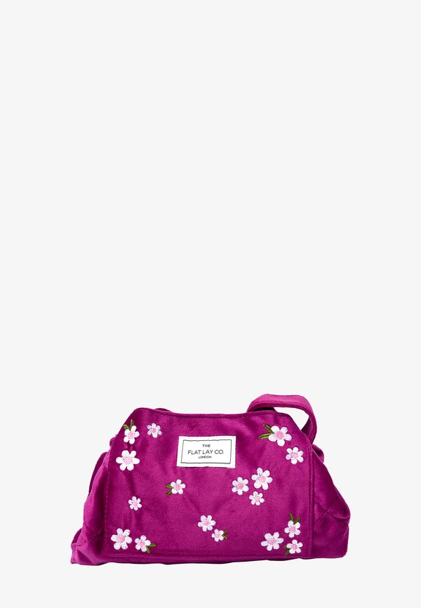 THE FLAT LAY CO. DRAWSTRING MAKEUP BAG - Kosmetiktasche - plum daisy