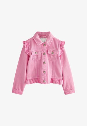 FRILL SHOULDER REGULAR FIT - Denim jacket - bright pink