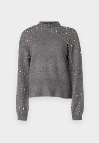 Pieces PCREA HIGH NECK PEARL - Strickpullover - magnet