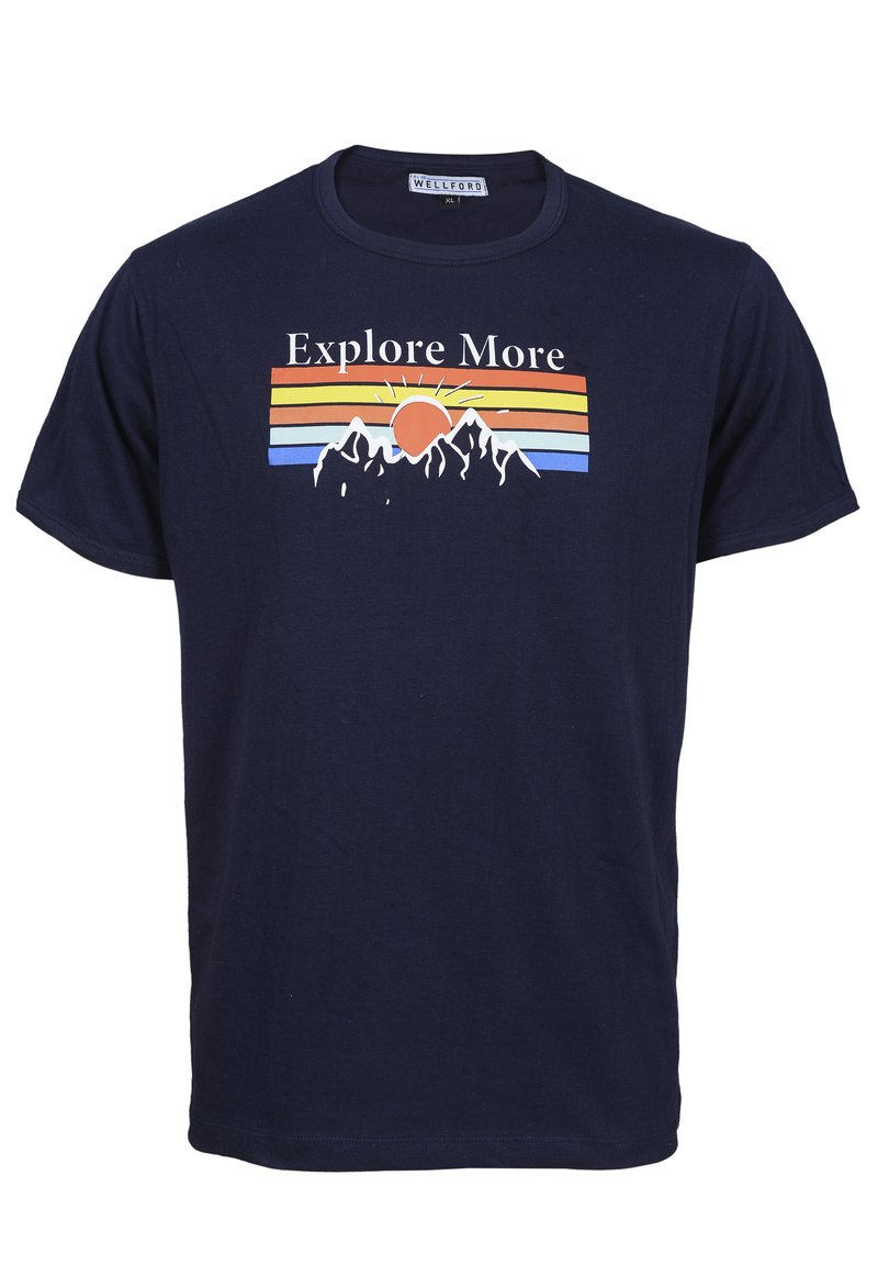 Blue Wellford Tshirt z nadrukiem Zalando.pl