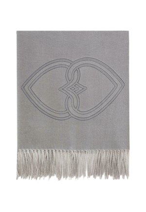 CON RICAMO E FRANGE - Huivi - grigio