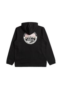 Felpa nera con cappuccio, caratterizzata da un design grafico che presenta montagne e la scritta "Billabong" sul retro. Realizzata in tessuto morbido e con texture.
