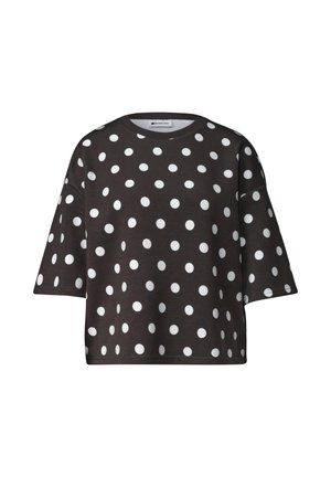 Street One, Crew neck jacket in a corduroy look - T-shirts print - black coffee