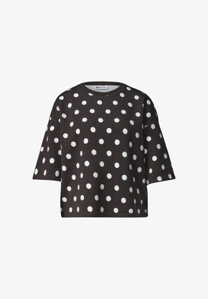 Street One, Crew neck jacket in a corduroy look - T-shirts print - black coffee