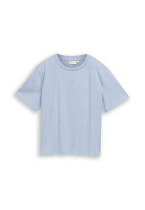 TOM TAILOR DENIM, BOXY FIT T-SHIRT MIT STICKEREI - Basic T-shirt - foggy sky blue