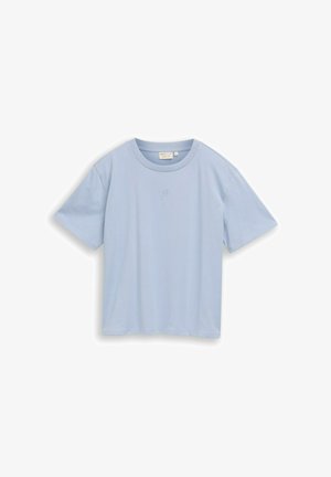 TOM TAILOR DENIM, BOXY FIT T-SHIRT MIT STICKEREI - Basic T-shirt - foggy sky blue