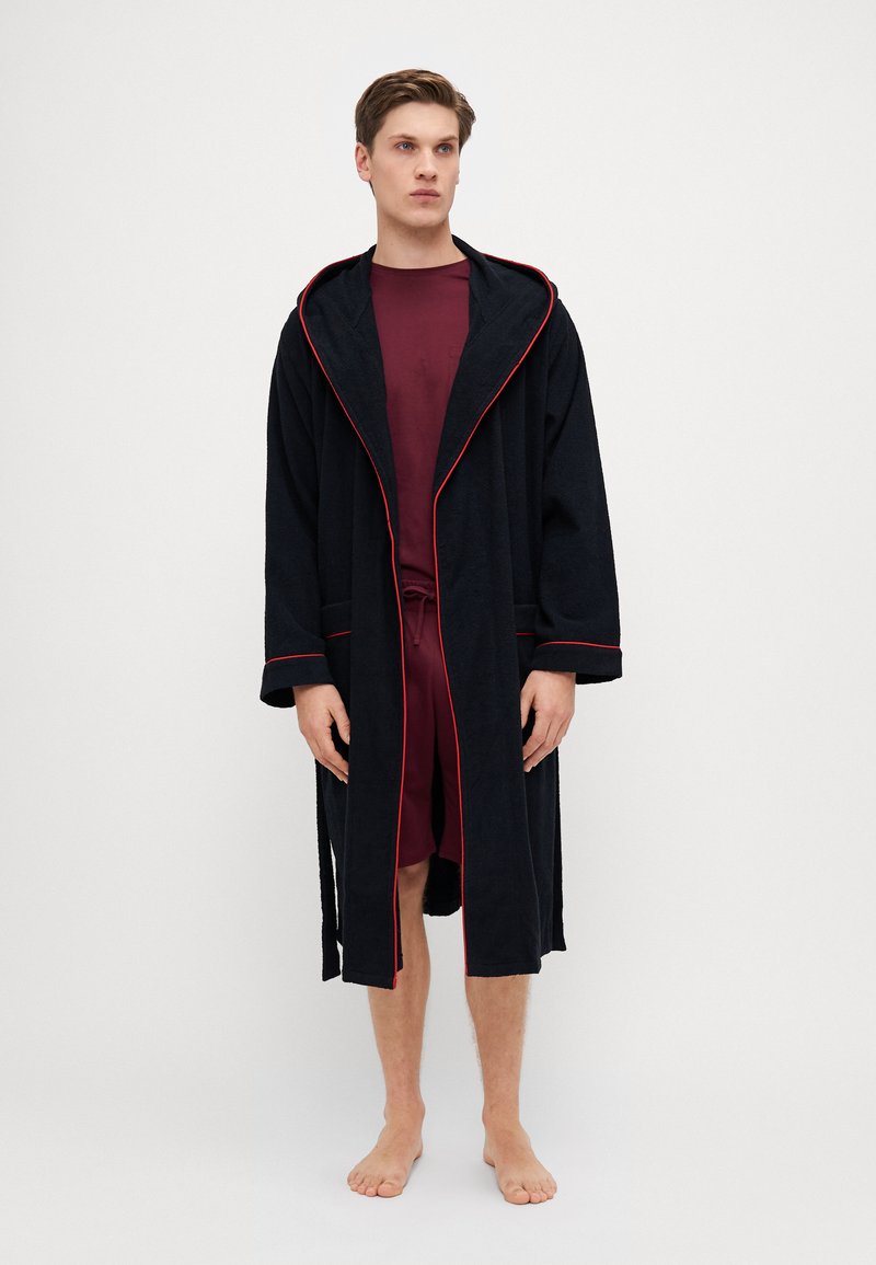 Pier One Dressing gown - black/red/black - Zalando.ie