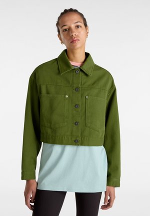 RAYNES CROP TRUCKER - Spijkerjas - pesto
