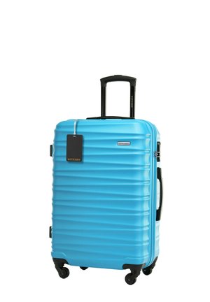 MEDIUM SUITCASE WITH LUGGAGE TAG - Wheeled suitcase - blue