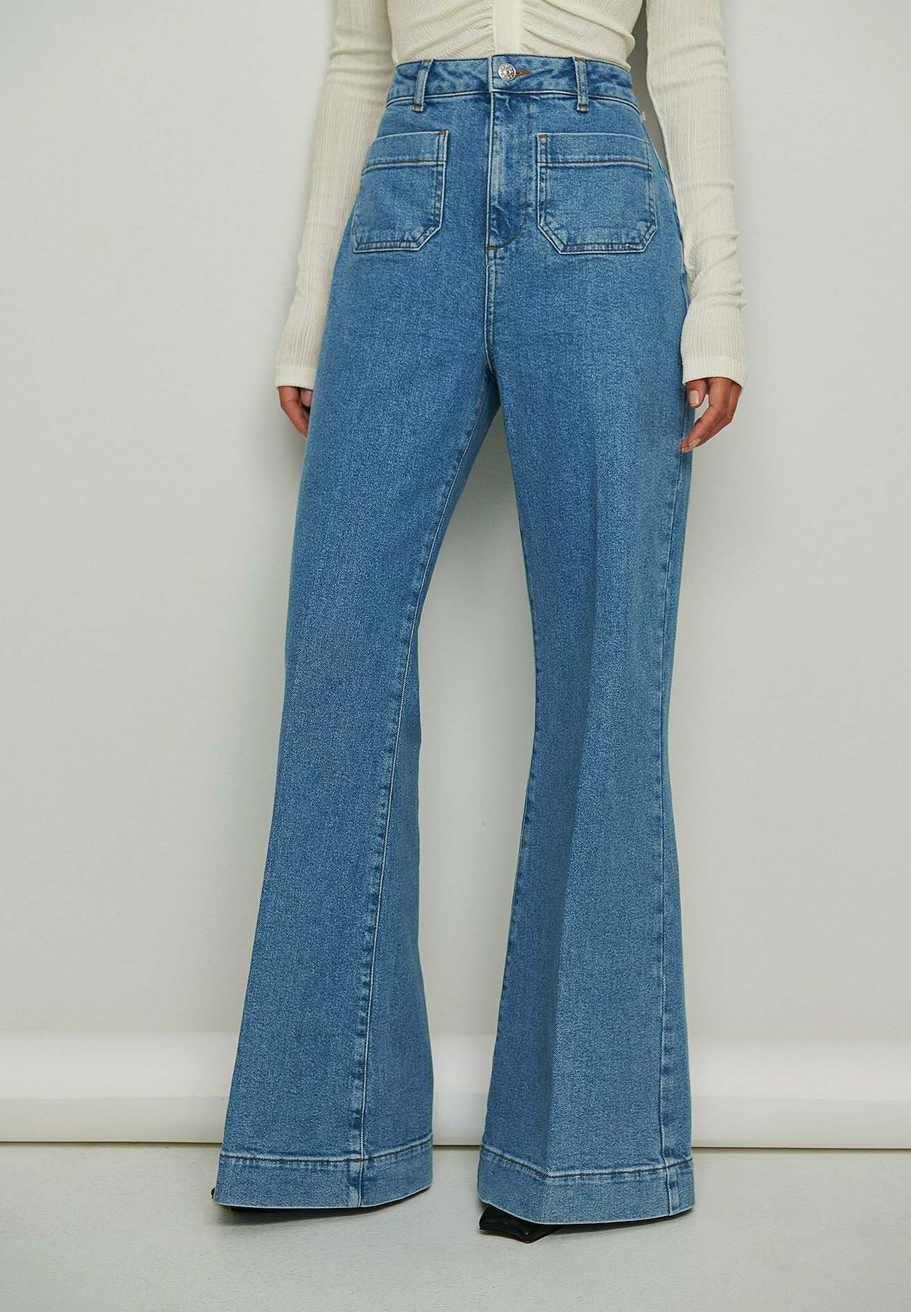IM 70ER STY - Flared Jeans - mid blue 