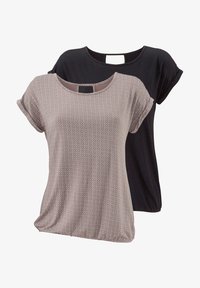 Geselecteerd, taupe-gemustert+schwarz-uni